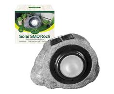 GardenKraft - Lámpara LED de Cabezal móvil con ángulo de luz Solar Rock, Color Gris