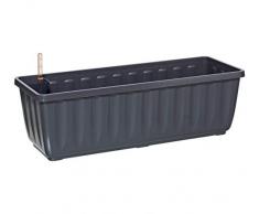 Dehner Jardinera Aqua-Flor Plus con Sistema de riego, Aprox. 58,5 x 22 x 19 cm, plástico, Antracita