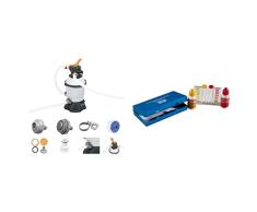Bestway 58515 | Flowclear – Bomba De Filtro De Arena Para Piscinas Fuera De La Tierra, Capacidad 3.028 L/H + Quimicamp 9404 Analisis Agua, Azul