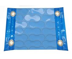 International Pool Protection Manta TÉRMICA (5x4m) DE 500 MICRAS COOLGUARD con Refuerzo EN Todo EL Contorno + Cubierta DE PROTECCIÓN para COBERTOR Solar + ENROLLADOR TELESCÓPICO.