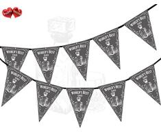 Party Decor Worlds Best Dad Happy Fathers Day Whisky en blanco y negro temático banderines 15 banderas para garantizado simplemente elegante decoración de fiesta