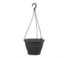 Greemotion Maceta Colgante con Ganchos Lea, Macetero Colgante de Plástico, Plantador Colgante Redondo para Interiores y Exteriores, Aprox. Ø 25 cm, Antracita