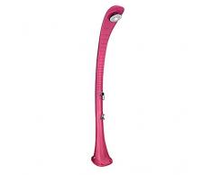Formidra - Ducha solar Cobra 32L - DS-C720RS - Ducha solar exterior con enjuague pies para jardín - Calefacción por energía solar y materiales de polietileno reciclable - Rosa - 30x34x217 cm