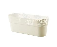 VERDENIA Aster 20539 - Maceta Decorativa para Plantas de plástico, diseño Calado, Muchos Colores, Varios tamaños, Ovalado, 32 cm, Crema