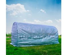 PNI Invernadero de jardín SG500 tamaño 457 * 210 * 210 cm, Estructura de Acero sólido, Ventanas con mosquiteras, Cierre de Cremallera