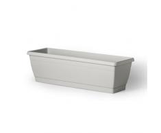 VECA Roxanne - Jardinera con bandeja incluida, 50x20x16h cm, color gris pastel