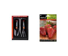 Bellota 2994 - Kit De Jardinería Y Huerto Que Incluye: Rastrillo, Transplantador Y Azuela, Herramienta Pequeña De Jardin + Semillas Hortícolas - Fresones 4 Estaciones - Batlle