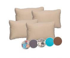Beo 4-er AU01 LKR 60x40 - Sencilla Sala de cojín para la Espalda Exclusivo cojín, Elegante y fácil de Limpiar, de Alto Confort de Asiento, Alrededor de 60 x 40 cm, 20 cm de Espesor au 01, wei