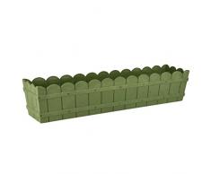 Emsa Country Window Box - Jardinera resistente a los rayos UV, resistente a heladas, Verde, 75 x 17 x 15 cm