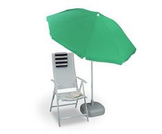 Relaxdays, Verde, Sombrilla Jardín y Terraza Reclinable con 8 Varillas, Poliéster, 180 cm, 192 x 180 x 180 cm