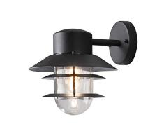 Konst Smide 7310-750 Modena - Lámpara de Pared (22 x 26 x 24 cm, 1 Bombilla de 60 W, IP44, Aluminio Lacado), Color Negro Mate