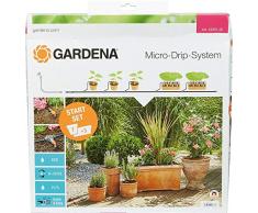 Gardena 13001-20 Set de inicio para macetas M, práctico, con sistema de riego por goteo Micro-Drip para 7 macetas y 3 tinajas, riego con ahorro de agua