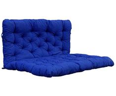 Strandgut Cojín para palés, incluye respaldo de asiento, 120 x 80 cm, respaldo de 120 x 60 cm, color azul