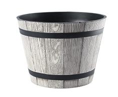 VERDENIA Macetero de Madera Ligero para balcón, Maceta Decorativa para Plantas de Interior y Exterior, de plástico, 30 cm, Color Gris Claro