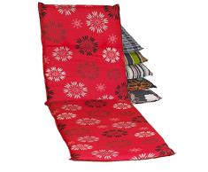 Gartenstuhl-Kissen Beo Cojín para Silla de jardín, Serie Barcelona M301, Diente de león, Rojo, 193 cm x Ancho 60 cm x Grosor Aprox. 6 cm
