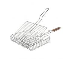 RUECAB 1089 - Parrilla Doble, Patas de Acero Inoxidable, Mango de Madera, 6 x 33 x 69 cm