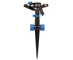 Aqua Control C1708 - Aspersor con pesa metálica en el brazo y con pincho para entrada y salida de agua.