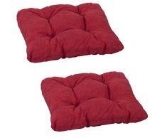 Beo Fácil Cojín SV40 de D mm05 Copo de cojín con Relleno y 4 steppunkten, Aprox. 38 x 38 cm, 8 cm de Grosor, 2 Unidades, Color Rojo