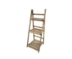 ESTANTERIA Madera Natural Plegable - 3 BALDAS.Mueble estanterí+D69:I69a de Madera Natural con Tres baldas para Colocar Plantas o Accesorios del hogar. (41×38×106)