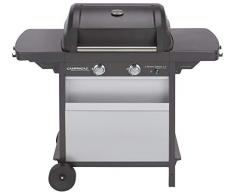 Campingaz 2 Series Classic LX Barbacoa Gas, parrilla gas con 2 quemadores y uno lateral, 7.5 kW de potencia, parrilla de acero, 2 mesas laterales