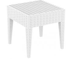 Resol Ipanema - Mesa auxiliar, plástico, Blanco, 45 x 45 x 45 cm
