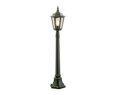 Konstsmide Firenze 7215-600 - Lámpara de pie en Forma de farola (23,5 x 120 x 23,5 cm, 100 W, IP43, Aluminio Lacado), Color Verde