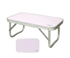 Aktive 52869 - Mesa playa plegable, Mesa baja playa, 56x34x24cm, color rosa suave, estructura de aluminio, tablero de madera, mesa plegable camping pequeña, Aktive Camping