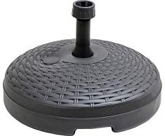 vidaXL Base de Sombrilla Rellenable Arena/Agua Patios Soporte de Paraguas Decoración Fundido Parasol Exterior Terraza Ratán Plástico Gris 20 L