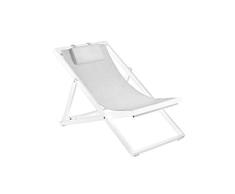 Duramax Marco con Honda Newport Blanco, 3 Asientos reclinables con cómodo reposacabezas, Cubiertas Plegables, Patios, Piscinas, Playa y más, Silla para tumbonas de jardín, con reposacabezas