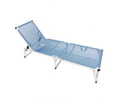 Homecall - Tumbona plegable de aluminio sin parasol, Azul