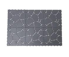 WERKA PRO Juego de 6 losas con diseño de Piedra Gris de 30 x 30 cm, losa de jardín de plástico para Exterior, Ajustable y Antideslizante, Resistente a la Intemperie, decoración y Seguridad