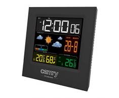 CAMRY CR1166 Estación Meteorológica Temperatura y Humedad Interior y Exterior, Sensor Inalámbrico, Pronóstico de Tiempo, Indicador Fecha y Hora, 2 Alarmas Independientes