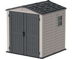 Duramax - caseta cobertizo jardín - STOREMATE PLUS 6x6 - Resina PVC - color gris claro y oscuro - 1.7 x 1.5 x 1.8 metros - incluye suelo