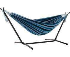 Vivere UHSDO8-34 - Hamaca con Soporte Incluido y Funda de Transporte, Multicolor, 250 cm, Doble, diseño Blue Lagoon