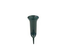 greemotion Jarrón Verde 0,7 L, jarrón para Tumba 26 cm, de plástico, para Tumba