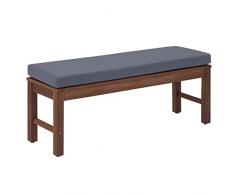 Amazon Aware - Banco para exteriores con acolchado, madera de acacia, acabado en nogal, capacidad de carga 102 kg