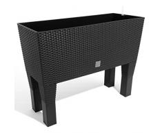Prosperplast Jardinera Rato con riego 80x33x65 antracitae, Negro