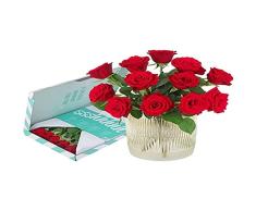 BloomPost Rosas rojas - Regalo de buzón - Flores frescas entregadas - Ramo perfecto para cumpleaños y regalos de agradecimiento - Entrega gratuita