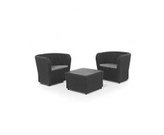 Shaf - Nova Tête à Tête | Set Muebles de Jardin de Color Antracita | Fabricado en España con Materiales Reciclados