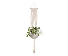 Artevasi Perchas de macramÃ©, macetas Colgantes de Pared para Interiores y Exteriores, Cuerda de algodÃ³n Hecha a Mano, Soporte para macetas (43 Pulgadas, Blanco)