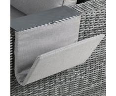 greemotion Revistero para sofá Bari, Bandeja Reposabrazos con revistero de Aluminio con Funda de Poliéster, Aprox. 35 x 25 x 31 cm, Antracita/Gris