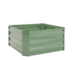 PrimeMatik JR03-VCES Jardinera metálica Verde 80x80x30 cm (JR03)