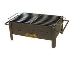 IMEX EL ZORRO Barbacoa Sobremesa con Parrilla Cincada, Negro, 31x21x14 cm, 71431.0