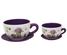 Mimbre Natural Dos Set DE Dos Taza MACETERO Lavanda Letra S/2 (33×25.5×16)