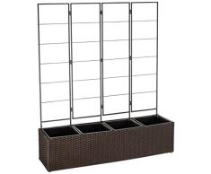 Amazon Basics Maceta de mimbre con revestimiento interior de plástico, 4 cubos, 127 cm, marrón