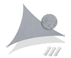 VOUNOT Toldo Vela de Sombra Triangular 3x3x3m, Toldo Parasol Terraza Protección Rayos UV Impermeable, para Exterior, Jardín, Patio, Gris