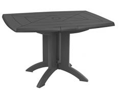 Grosfillex 52149002 Mesa Vega Abatible 118 x 77, Antracita, 118 x 77 x 72 cm