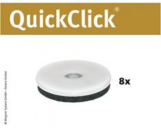 Wagner QuickClick® Suelo para sillas (Ultrasoft, Mecanismo QuickClick, 8 Unidades Natural – Diámetro 50 mm – 15804400