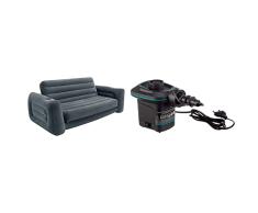 Intex 66552 Sofá Cama 203 x 224 x 66 cm + 66640 Bomba eléctrica invertible con boquillas 220-240V