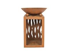La Hacienda Ochiba Marrón óxido - Estufa de Exterior - Chimenea Exterior - Brasero - Brasero Exterior - 44x44x63cm
